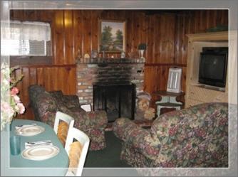 Living room in cabin unit #7